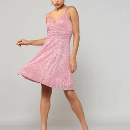 Shein Sleeveless Flared HemRuched Waist A-Line Dress image 2