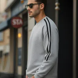 fashion and youth Men Panelled Regular Fit Sweatshirt image 2