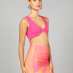 Shein Scoop Neck Sleeveless Ring Detail Micro Fitted Crop Top image 2