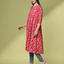 acai Women Ikat Print Flared Kurta image 2