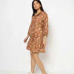 yousta Women Floral Print Shirt Dress image 2