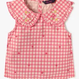 inf frendz Girls Checked Top & Jeans Set image 2