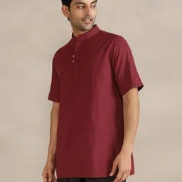 fabindia Men Mandarin Collar Short Kurta image 2