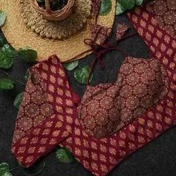 leela fashion women's clothing Women Cotton Printed Back Open Blouse image 2