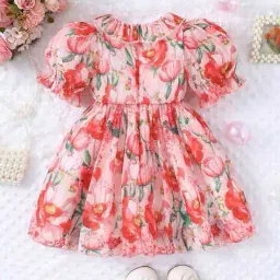 tior Girls Floral Fit and Flare Dress image 2