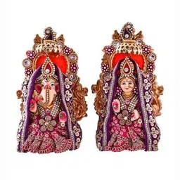 aapno rajasthan Set of 2 Lakshmi Ganesh Idol Set image 2
