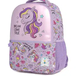 little surprise box Girls Unicorn Print Backpack with Lunch Bag image 2