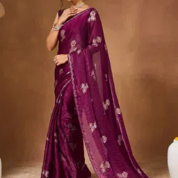 ri-wah Women Embellished Saree with Unstitched Blouse Piece image 2