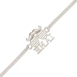 truebrowns Men Silver Plated Bracelet Rakhi image 2