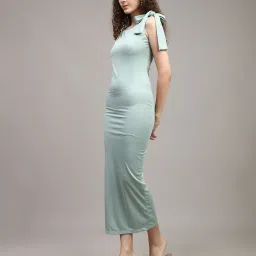 Shein Party Sleeveless Shoulder Tie-Up Midi Sheath Dress image 3