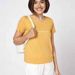 honey by pantaloons Women Typographic Print Regular Fit Round-Neck T-Shirt image 2