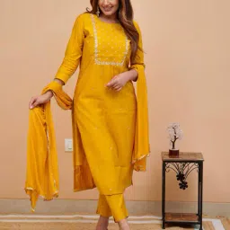 svaraa Women Embroidered Straight Kurta Set image 2