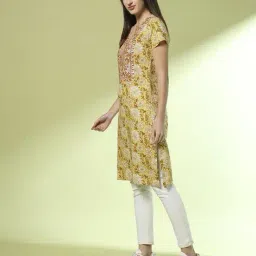 acai Women Printed Straight Kurta image 2