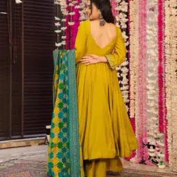 nyrika Women Embroidered Anarkali Kurta Suit Set image 2