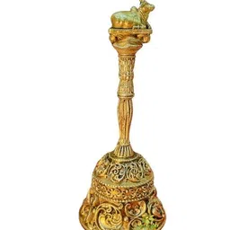 aakrati Floral-Carved Brass Hand Bell  image 2