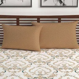 divine casa 144 TC Cotton Kalamkari Retro Double Bedsheet with 2 Pillow Covers image 3