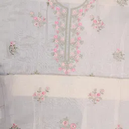 salwar studio Embroidered 3-Piece Unstitched Dress Material image 3