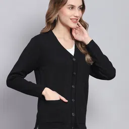 monte carlo Women V-Neck Woolen Cardigan image 3