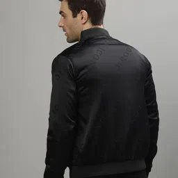 iconic Men Typographic Print Regular Fit Bomber Jacket image 3