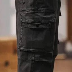 poshax Men Relaxed Fit Cargo Pants with Insert Pockets image 3