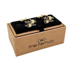 the tie hub Men Brass Barrel Cufflinks image 3
