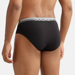 jockey US07 Super Combed Cotton Elastane Stretch Solid Brief with Ultrasoft Waistband image 3