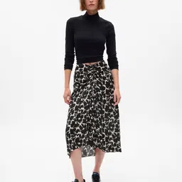 gap Women Printed Ruched Flared Skirt image 3