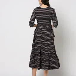 avaasa set Women Printed V-Neck Fit & Flare Dress image 3