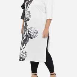 amydus Women Plus Size Floral Print Round-Neck Kurti image 3