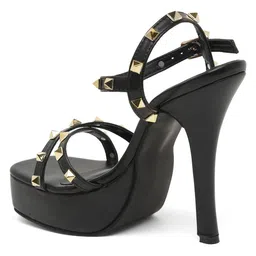 bruno manetti Cone Heeled Sandals with Buckle Clasp image 3