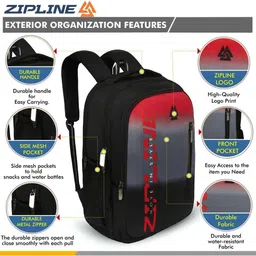 zipline Men Colourblock Backpack with Zip Closure image 3