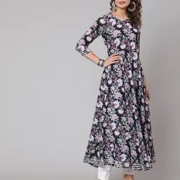 glam roots Floral Print Anarkali Kurta image 3