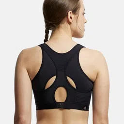 jockey AP20 Wirefree Padded Tactel Nylon Elastane Full Coverage Racer Back Styling Sports Bra image 3