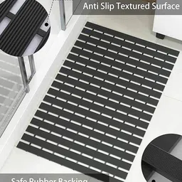 luxehome international Shower Bath Mat Non-Slip with Heavy Duty Rubber 17 x 26 " image 3