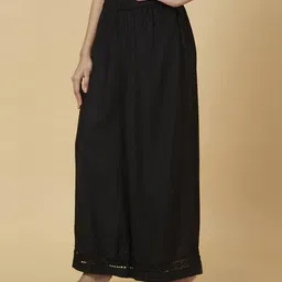 globus Floral Lace Hem Design Flared Ethnic Palazzos image 3