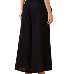 globus Opaque Schiffli Hem Design Wide Leg Ethnic Palazzos image 3