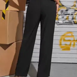 fashion booms Single-Pleat Pants with Button-Closure image 3