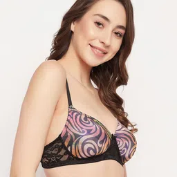 clovia Women Printed Padded Full Cup Wirefree T-shirt Bra image 3