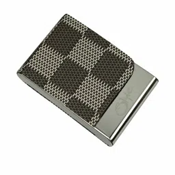 style shoes Men Checked Metal Card Holder image 3