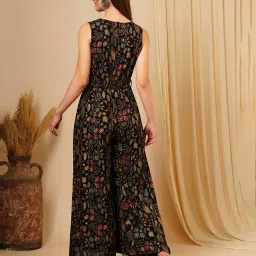 globus Women Printed Jumpsuit with Waist-Tie image 3