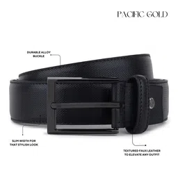 pacific gold Men Slim Fit Belt with Tang Buckle image 3