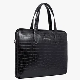 lino perros Women Croc-Embossed Laptop Bag image 3