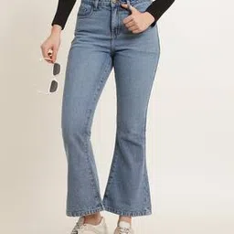 Shein Ankle Length Back Pocket Embroidery Bootcut Jeans-picture-43