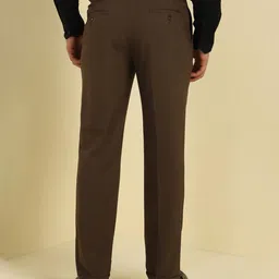 allen solly Men Fixed-Waist Straight Fit Pleated Trousers  image 3