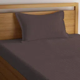 arrabi Striped Single Bedsheet with Pillow Cover image 3