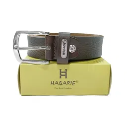 h habarie Men Leather Belt with Buckle Closure image 3