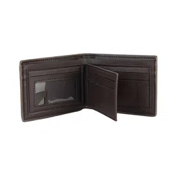 zevora Men Leather Bi-Fold Wallet with Metal Accent image 3