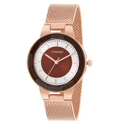 uniquest Brown Dial Analogue Fashion Watch with Mesh Strap For Women image 3