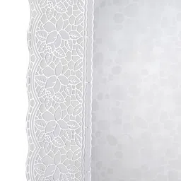 monkdecor Bubble Print 4-Seater Transparent Table Cover with Lace Hem image 3