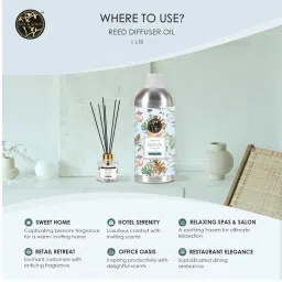soul & scents Reed Diffuser Sandalwood Oil with Fiber Sticks image 3